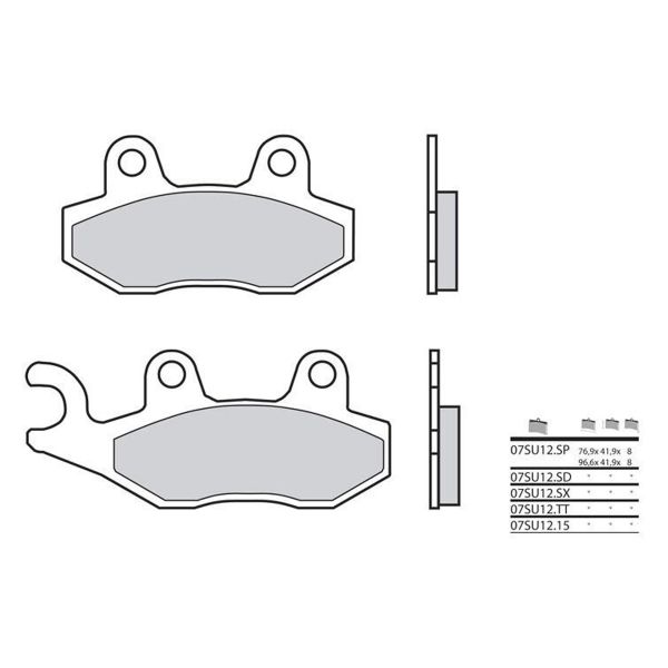 Plaquettes de frein moto Brembo Brembo 07SU12SP métal fritté Plaquettes de frein moto Brembo Brembo 07SU12SP métal fritté