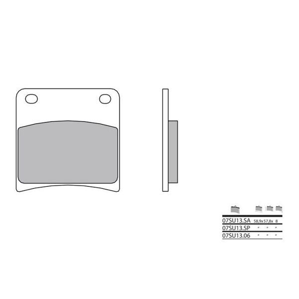 Plaquettes de frein moto Brembo Brembo 07SU13SP métal fritté Plaquettes de frein moto Brembo Brembo 07SU13SP métal fritté