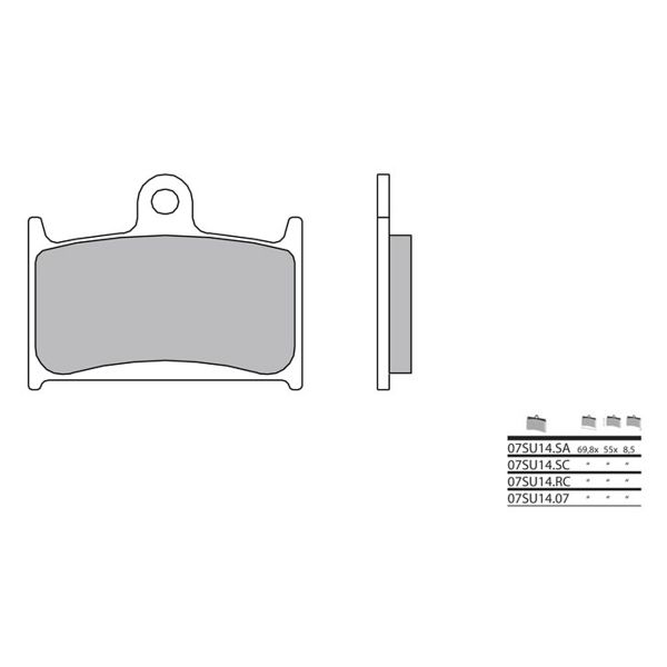 Plaquettes de frein moto Brembo Brembo 07SU14LA mtal fritt