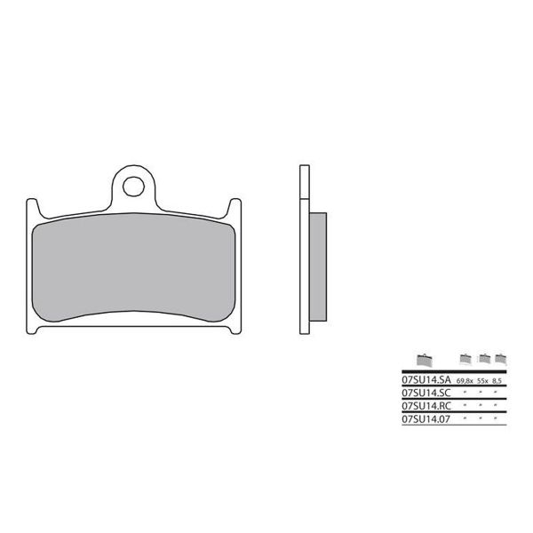 Plaquettes de frein moto Brembo Brembo 07SU14RC racing carbone