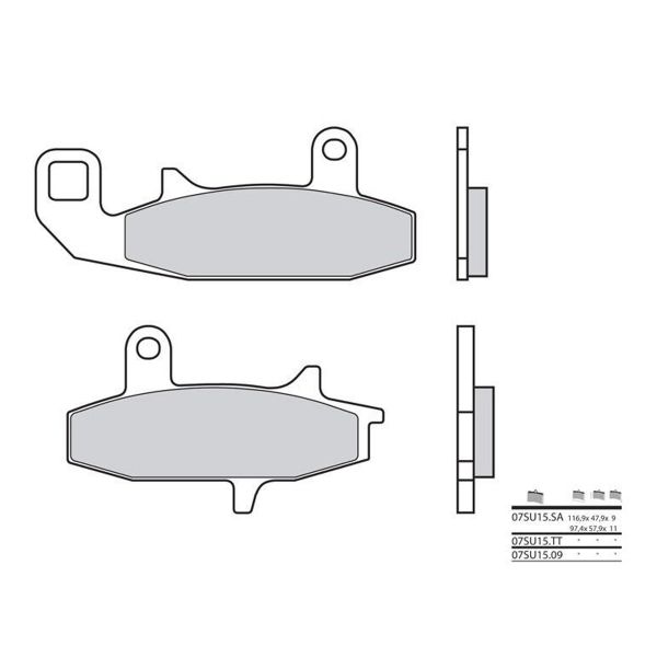 Plaquettes de frein moto Brembo Brembo 07SU1509 organique