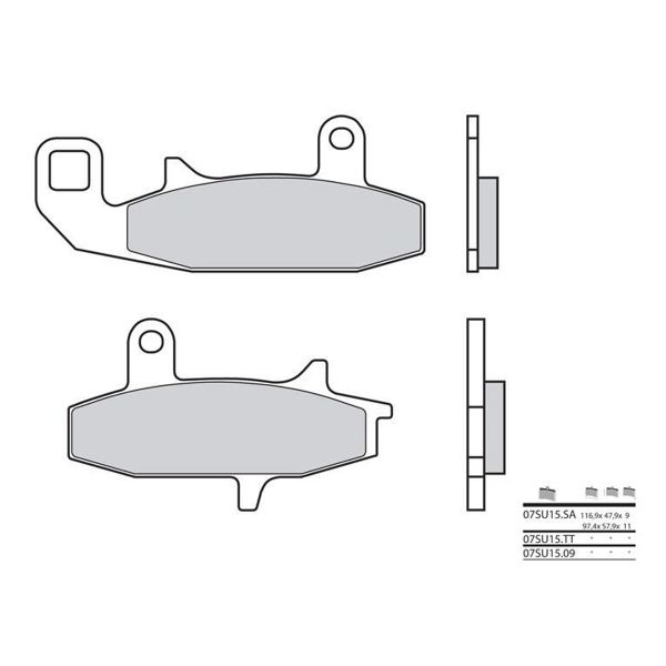 Plaquettes de frein moto Brembo Brembo 07SU15SA métal fritté Plaquettes de frein moto Brembo Brembo 07SU15SA métal fritté