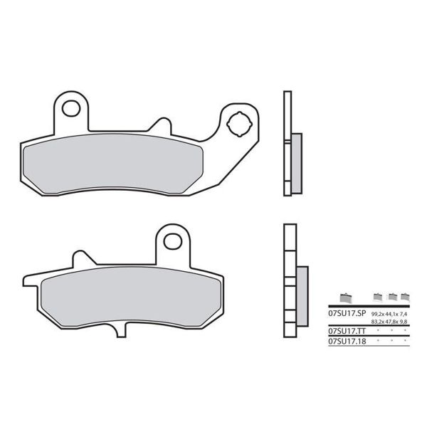 Plaquettes de frein moto Brembo Brembo 07SU17SP métal fritté Plaquettes de frein moto Brembo Brembo 07SU17SP métal fritté