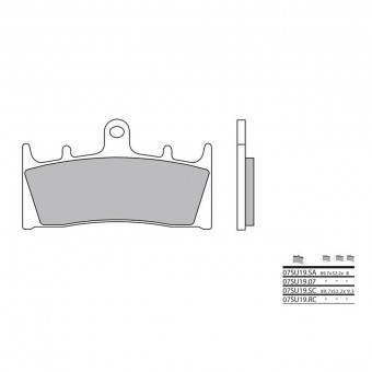 Plaquettes de frein moto Brembo Brembo 07SU19RC racing carbone Plaquettes de frein moto Brembo Brembo 07SU19RC racing carbone