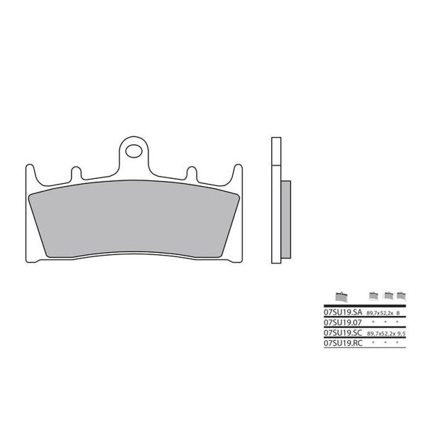 Plaquettes de frein moto Brembo Brembo 07SU19RC racing carbone