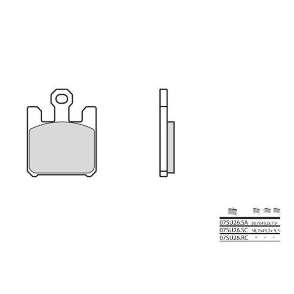 Plaquettes de frein moto Brembo Brembo 07SU26RC racing carbone