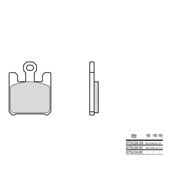 Plaquettes de frein moto Brembo Brembo 07SU26SC m�tal fritt�