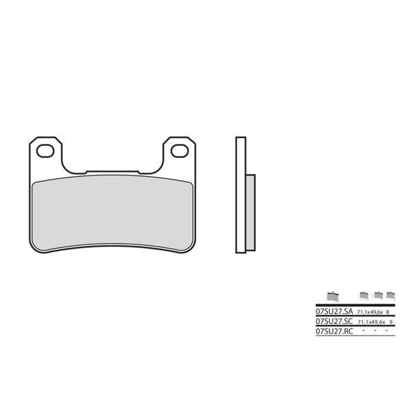 Plaquettes de frein moto Brembo Brembo 07SU27RC racing carbone
