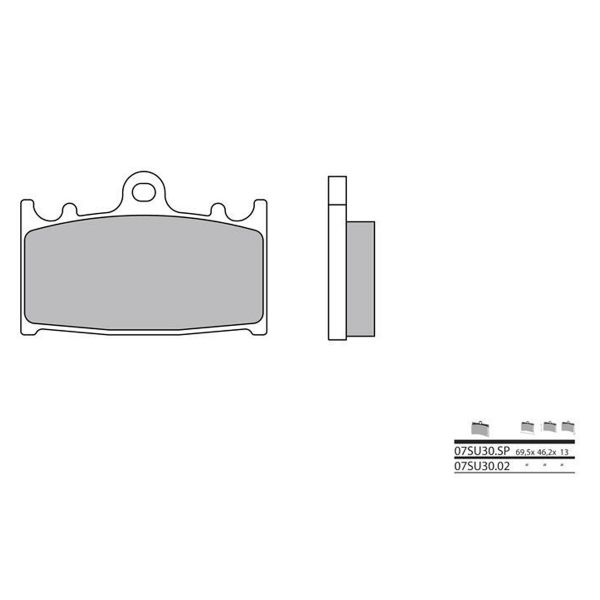 Plaquettes de frein moto Brembo Brembo 07SU30SP métal fritté Plaquettes de frein moto Brembo Brembo 07SU30SP métal fritté