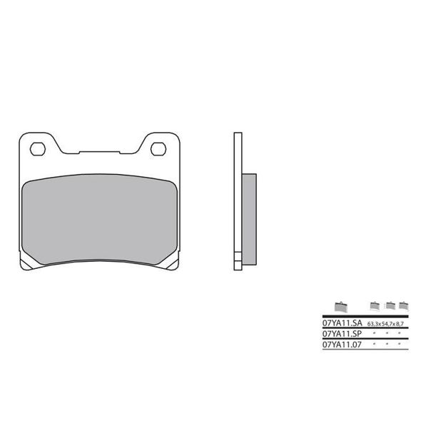 Plaquettes de frein moto Brembo Brembo 07YA11SP métal fritté Plaquettes de frein moto Brembo Brembo 07YA11SP métal fritté