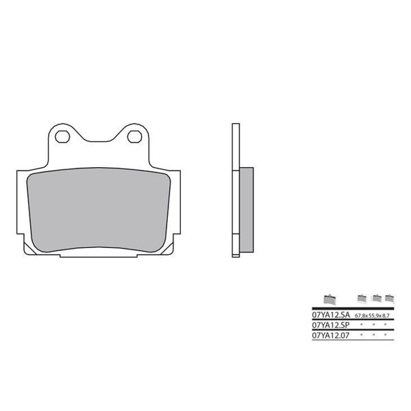 Plaquettes de frein moto Brembo Brembo 07YA12SP mtal fritt