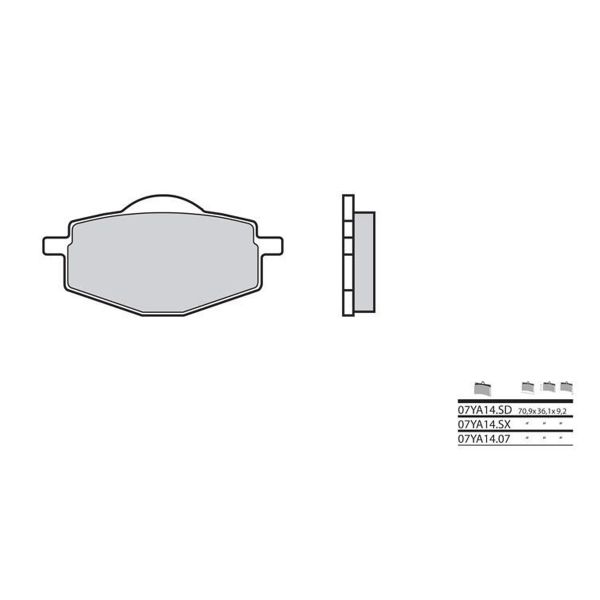 Plaquettes de frein moto Brembo Brembo 07YA14SD métal fritté Plaquettes de frein moto Brembo Brembo 07YA14SD métal fritté