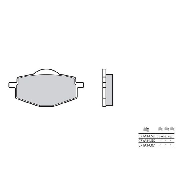 Plaquettes de frein moto Brembo Brembo 07YA14SX métal fritté Plaquettes de frein moto Brembo Brembo 07YA14SX métal fritté