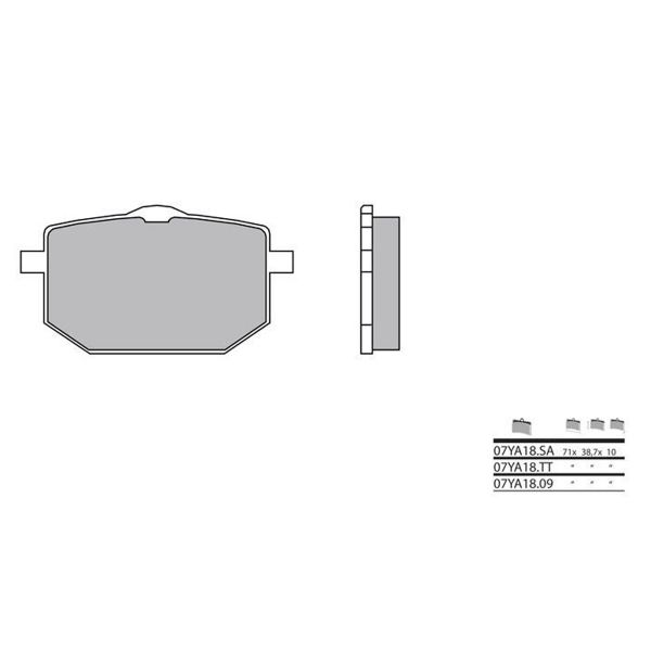 Plaquettes de frein moto Brembo Brembo 07YA1809 organique