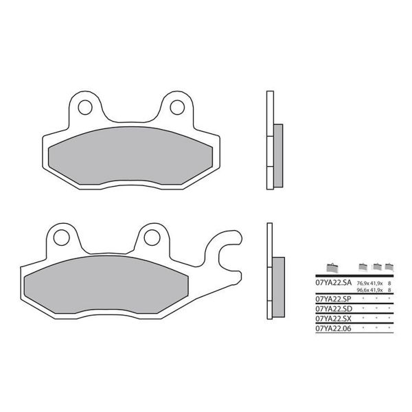 Plaquettes de frein moto Brembo Brembo 07YA2206 organique Plaquettes de frein moto Brembo Brembo 07YA2206 organique