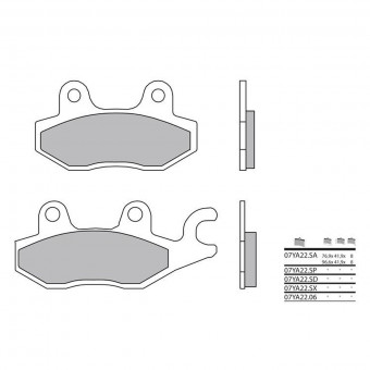 Plaquettes de frein moto Brembo Brembo 07YA22SX métal fritté Plaquettes de frein moto Brembo Brembo 07YA22SX métal fritté