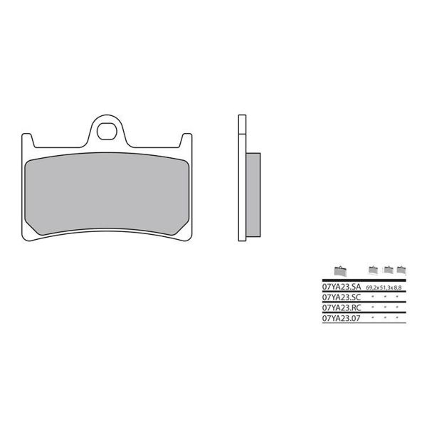 Plaquettes de frein moto Brembo Brembo 07YA2307 organique