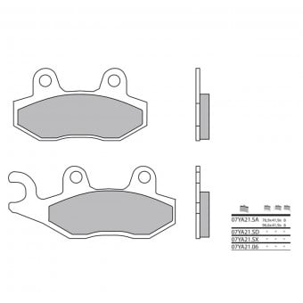 Plaquettes de frein moto Brembo Brembo 07YA23LA métal fritté Plaquettes de frein moto Brembo Brembo 07YA23LA métal fritté