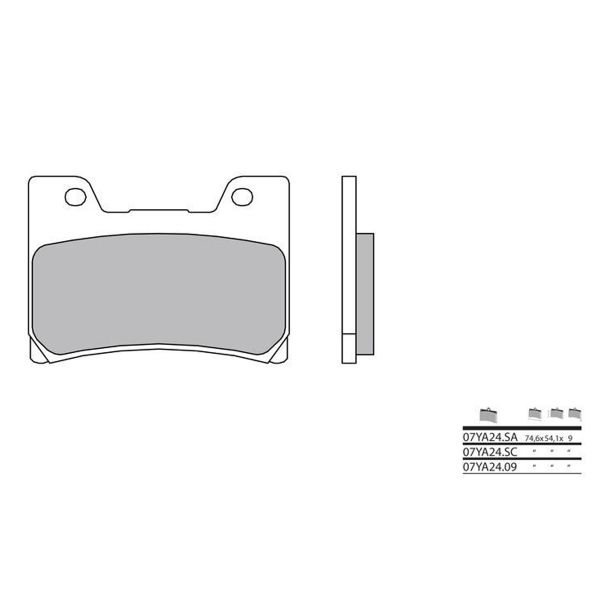 Plaquettes de frein moto Brembo Brembo 07YA2409 organique Plaquettes de frein moto Brembo Brembo 07YA2409 organique