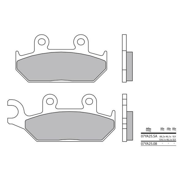 Plaquettes de frein moto Brembo Brembo 07YA2508 organique Plaquettes de frein moto Brembo Brembo 07YA2508 organique