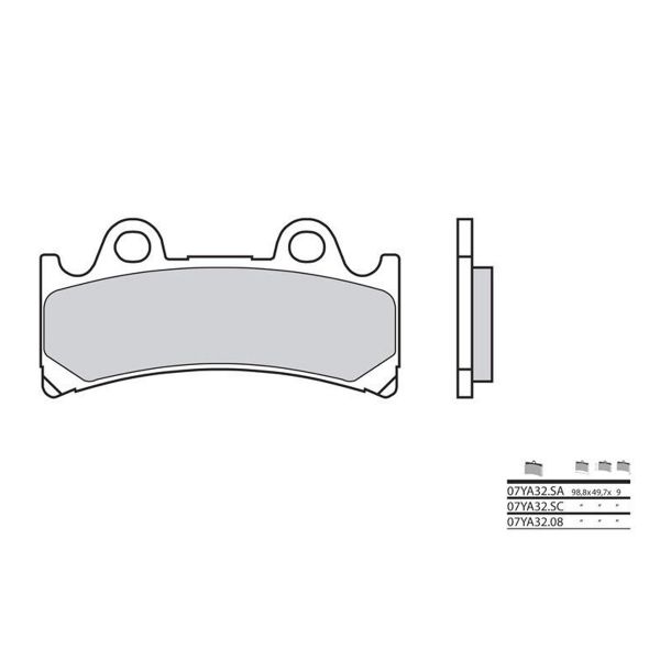 Plaquettes de frein moto Brembo Brembo 07YA32SA mtal fritt