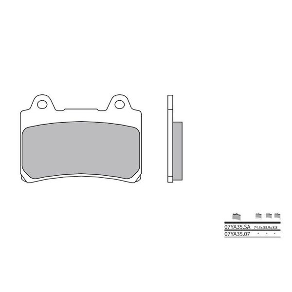 Plaquettes de frein moto Brembo Brembo 07YA35SA métal fritté Plaquettes de frein moto Brembo Brembo 07YA35SA métal fritté