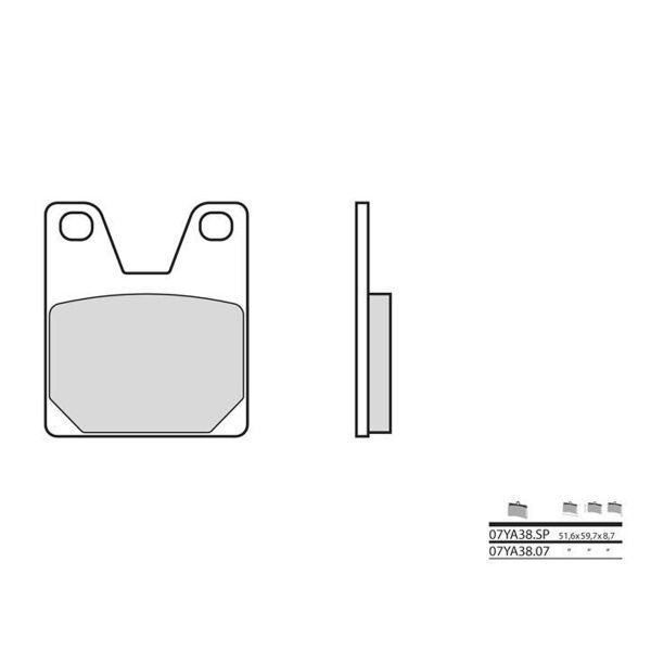 Plaquettes de frein moto Brembo Brembo 07YA38SP métal fritté Plaquettes de frein moto Brembo Brembo 07YA38SP métal fritté