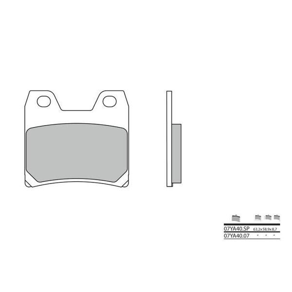 Plaquettes de frein moto Brembo Brembo 07YA40SP mtal fritt