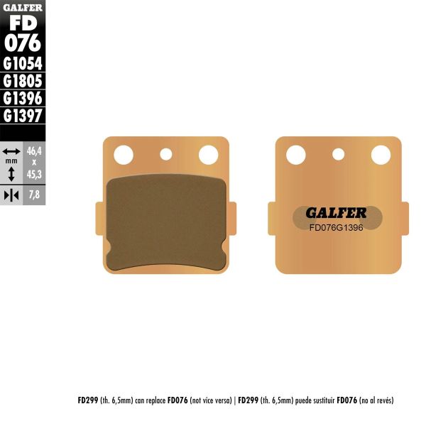 Plaquettes de frein moto Galfer Galfer Metal Fritte FD076G1396
