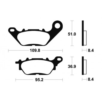 Plaquettes de frein moto Tecnium Tecnium ME358 organique Plaquettes de frein moto Tecnium Tecnium ME358 organique