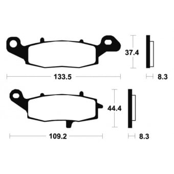Plaquettes de frein moto Tecnium Tecnium MTR205 métal fritté Plaquettes de frein moto Tecnium Tecnium MTR205 métal fritté