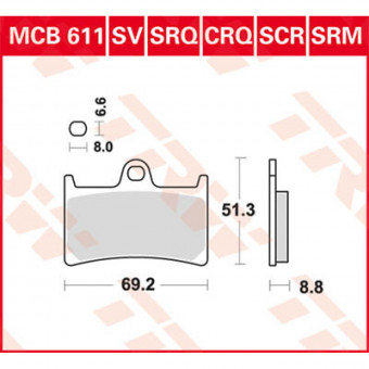 Plaquettes de frein moto TRW TRW Hyper Carbon MCB611CRQ Plaquettes de frein moto TRW TRW Hyper Carbon MCB611CRQ