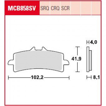 Plaquettes de frein moto TRW TRW Metal Carbon MCB858SCR Plaquettes de frein moto TRW TRW Metal Carbon MCB858SCR