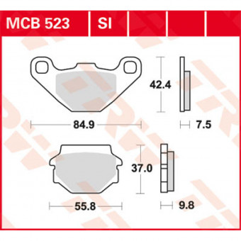 Plaquettes de frein moto TRW TRW Metal Offroad MCB523SI Plaquettes de frein moto TRW TRW Metal Offroad MCB523SI