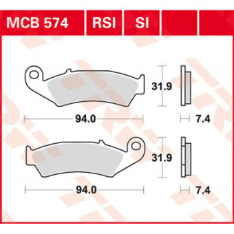 Plaquettes de frein moto TRW TRW Metal Offroad MCB574SI Plaquettes de frein moto TRW TRW Metal Offroad MCB574SI