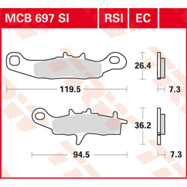 Plaquettes de frein moto TRW TRW Metal Offroad MCB697SI