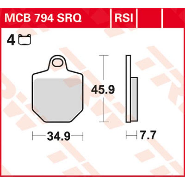 Plaquettes de frein moto TRW TRW Metal Offroad Race MCB794RSI