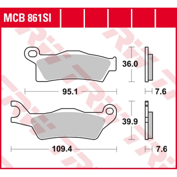 Plaquettes de frein moto TRW TRW Metal Offroad MCB861SI Plaquettes de frein moto TRW TRW Metal Offroad MCB861SI