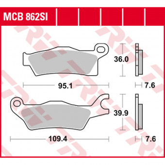 Plaquettes de frein moto TRW TRW Metal Offroad MCB862SI Plaquettes de frein moto TRW TRW Metal Offroad MCB862SI