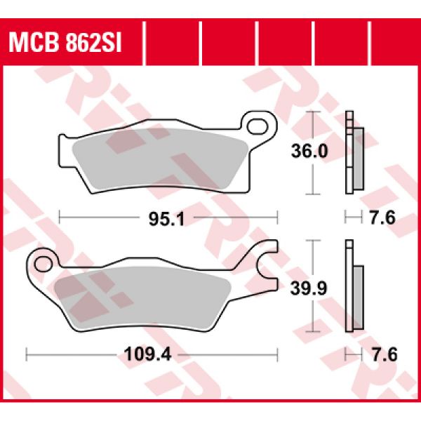 Plaquettes de frein moto TRW TRW Metal Offroad MCB862SI Plaquettes de frein moto TRW TRW Metal Offroad MCB862SI