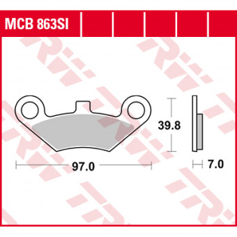Plaquettes de frein moto TRW TRW Metal Offroad MCB863SI Plaquettes de frein moto TRW TRW Metal Offroad MCB863SI