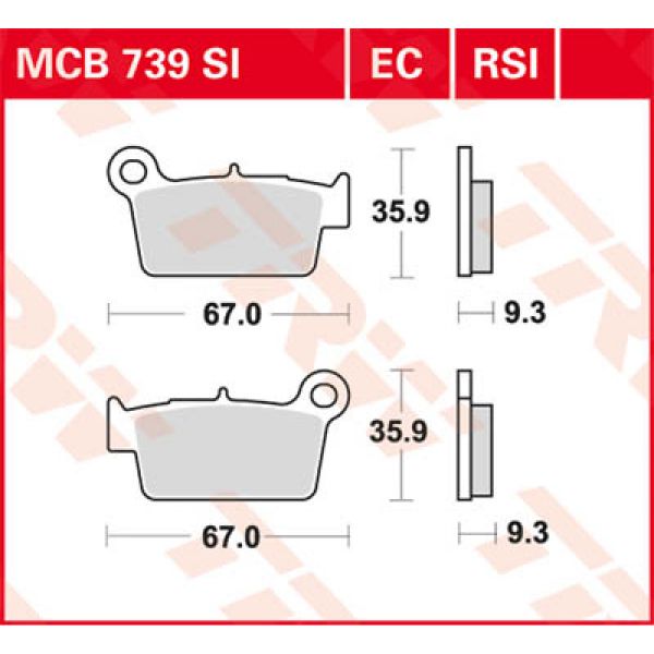 Plaquettes de frein moto TRW TRW Metal Offroad Race MCB739RSI