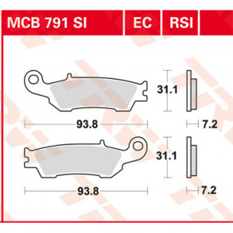 Plaquettes de frein moto TRW TRW Metal Offroad Race MCB791RSI Plaquettes de frein moto TRW TRW Metal Offroad Race MCB791RSI