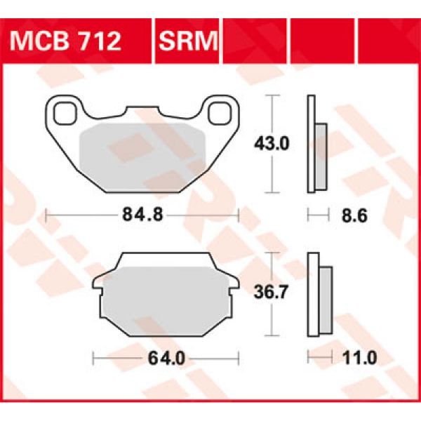 Plaquettes de frein moto TRW TRW Metal Scooter MCB712SRM