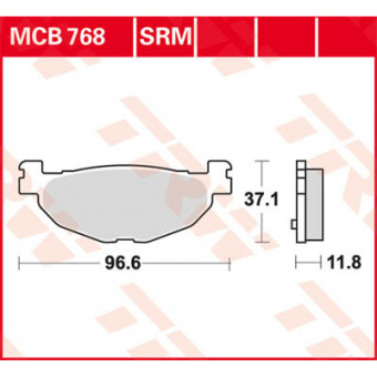 Plaquettes de frein moto TRW TRW Metal Scooter MCB768SRM Plaquettes de frein moto TRW TRW Metal Scooter MCB768SRM