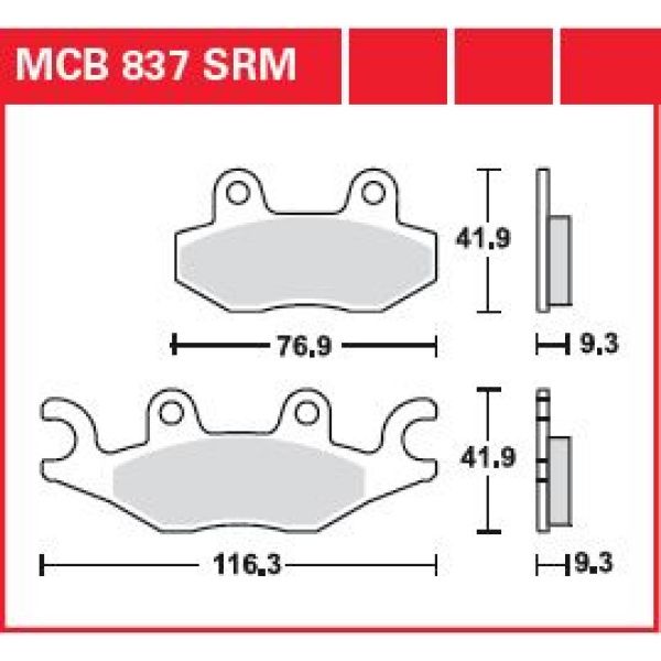 Plaquettes de frein moto TRW TRW Metal Scooter MCB837SRM