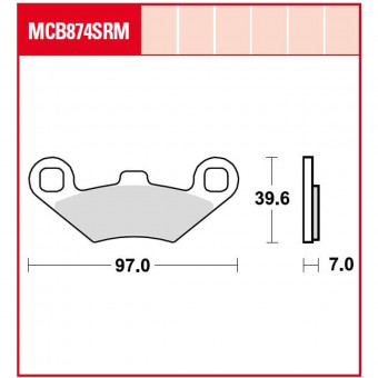 Plaquettes de frein moto TRW TRW Metal Scooter MCB874SRM Plaquettes de frein moto TRW TRW Metal Scooter MCB874SRM