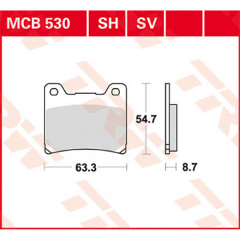 Plaquettes de frein moto TRW TRW Metal Street MCB530SH Plaquettes de frein moto TRW TRW Metal Street MCB530SH