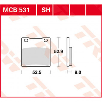 Plaquettes de frein moto TRW TRW Metal Street MCB531SH Plaquettes de frein moto TRW TRW Metal Street MCB531SH