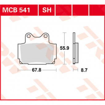 Plaquettes de frein moto TRW TRW Metal Street MCB541SH Plaquettes de frein moto TRW TRW Metal Street MCB541SH